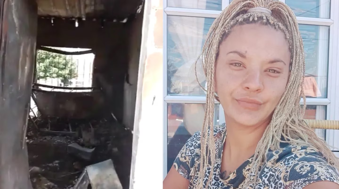 Una joven madre lucha por su vida tras salvar sus hijos 4 de un incendio