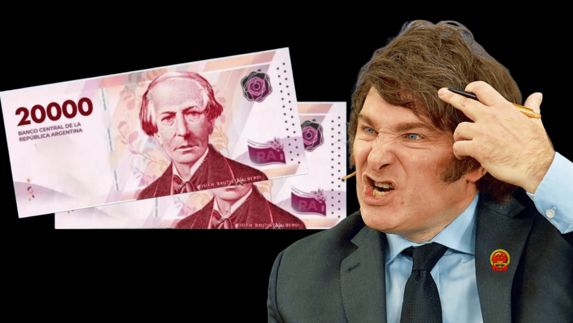 Llegan desde china al país los nuevos billetes de $20.000