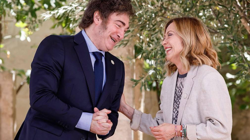 Milei se reúne en Roma con Giorgia Meloni