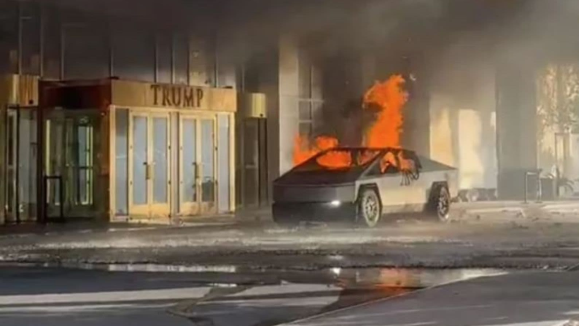 Una Cybertruck de Tesla explotó frente al Hotel Trump en Las Vegas