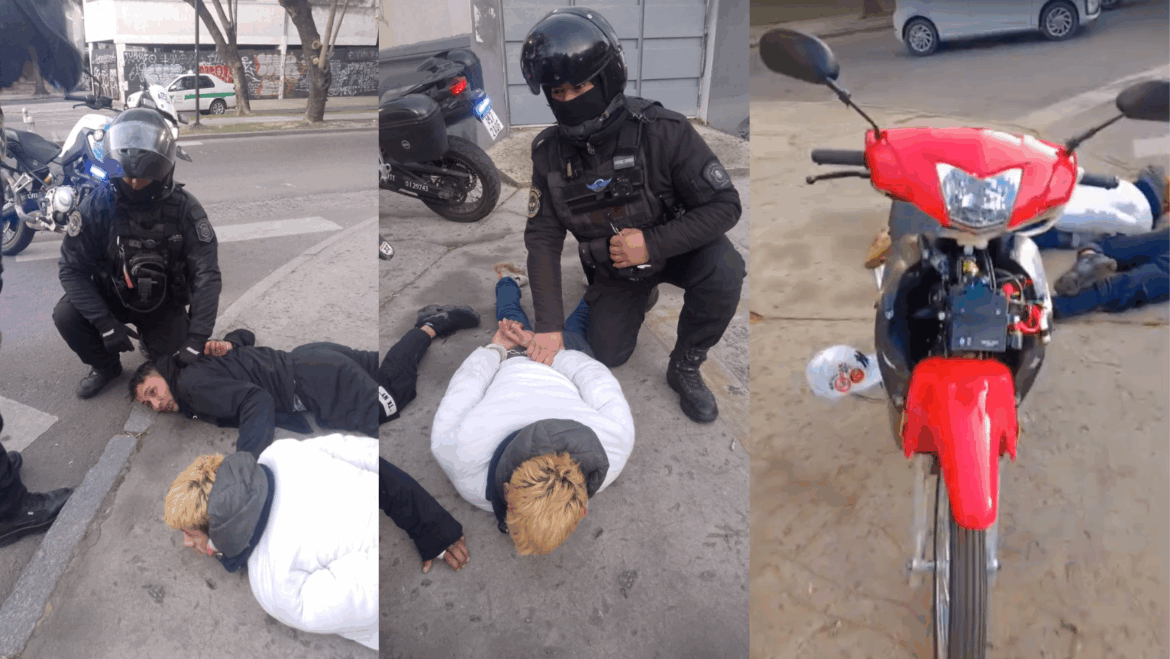 La Plata: detuvieron a dos hombres con un cuchillo y una moto robada en pleno centro