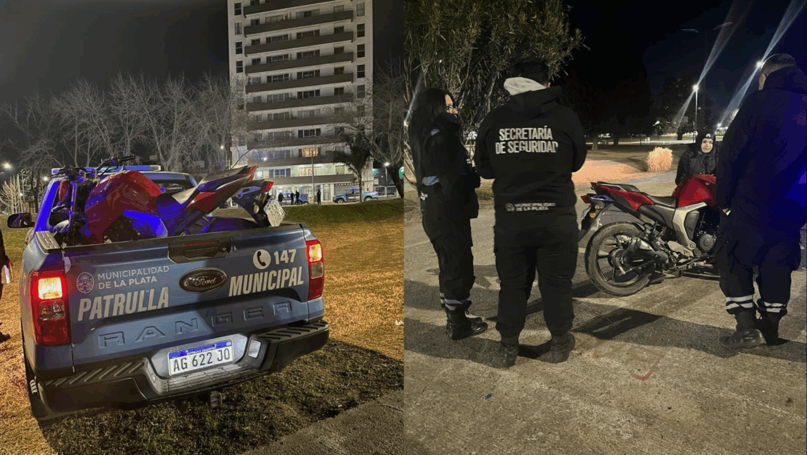 La Plata: secuestraron 16 motos en controles nocturnos, 4 eran conducidas por policías