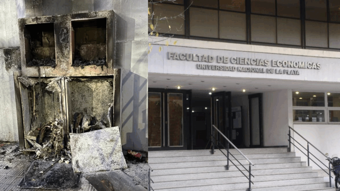 La Plata: un incendio en la Facultad de Ciencias Económicas obligó a suspender las clases