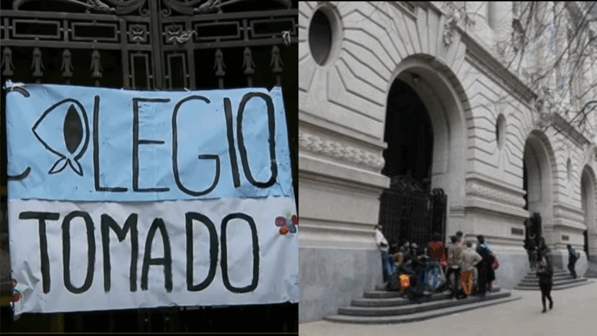 Estudiantes tomaron el Colegio Nacional en rechazo al veto a la Ley de Financiamiento Universitario