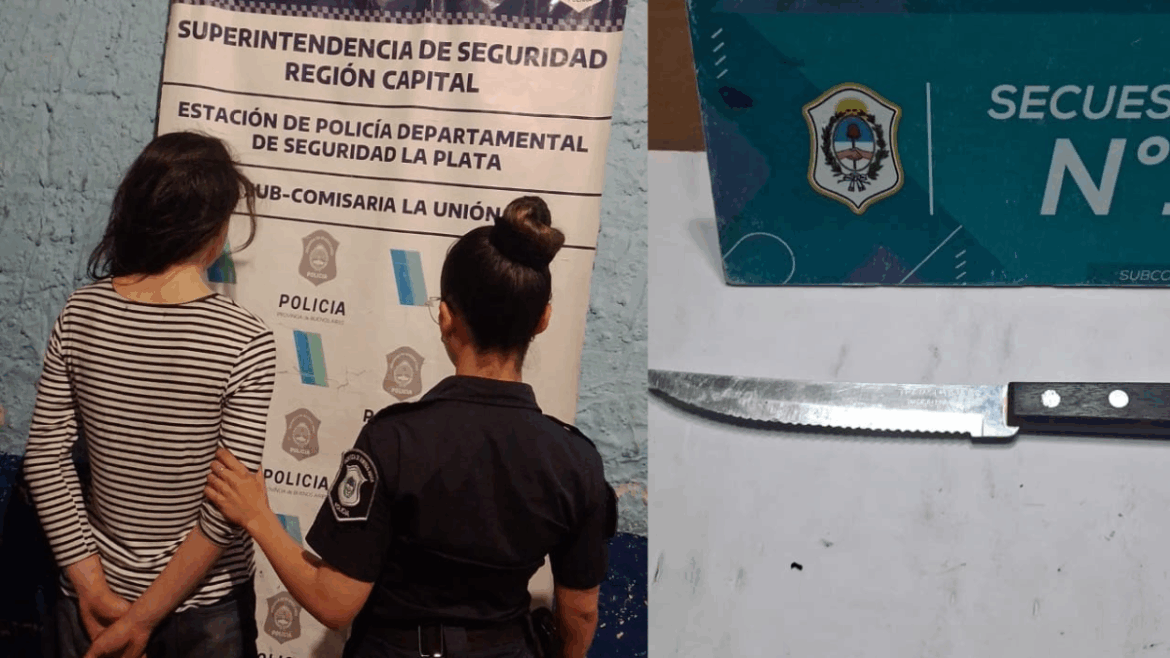Intentó robarle dinero a su tía a punta de cuchillo y terminó detenida en La Plata