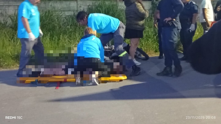 San Carlos: un motociclista terminó herido tras un choque