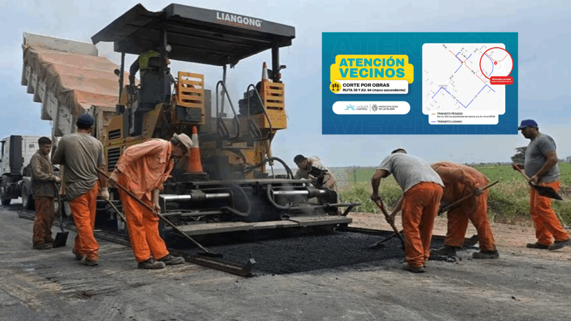 El Municipio encara obras de bacheo en avenida 44 y Ruta 36: disponen desvíos para ordenar el tránsito