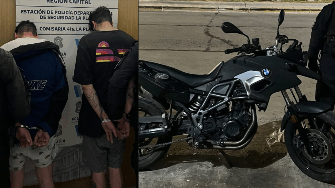 La Plata: dos hombres fueron detenidos cuando circulaban en una moto BMW robada en 34 entre 20 y 21
