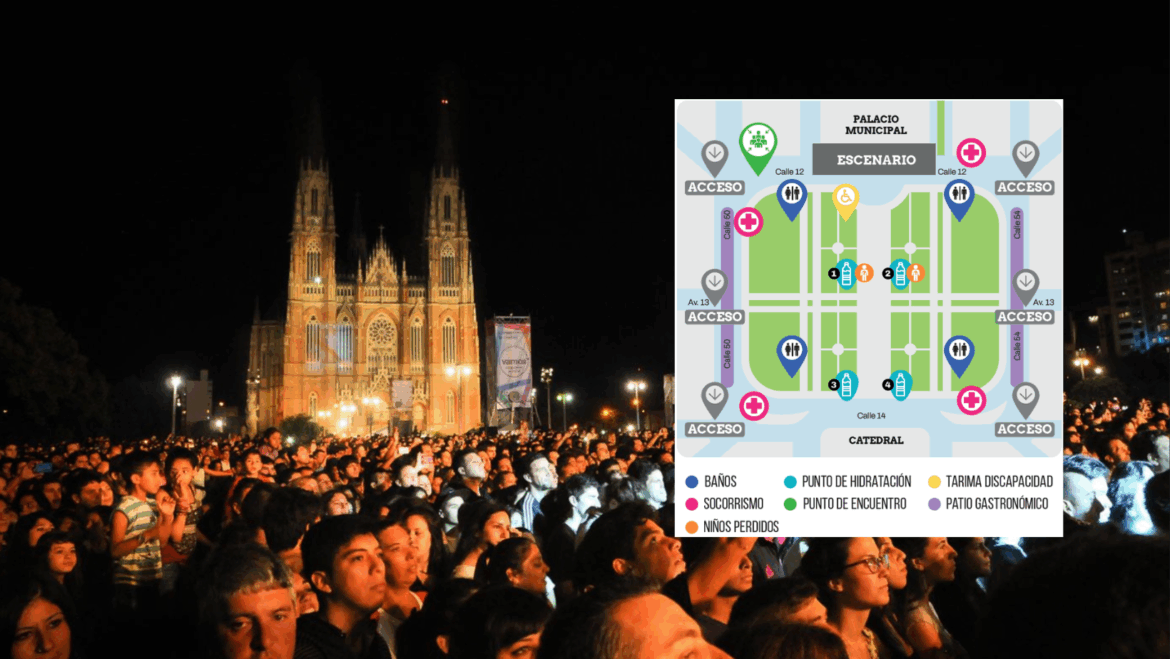Montan un amplio operativo para promover seguridad, salud y limpieza en los festejos de Plaza Moreno