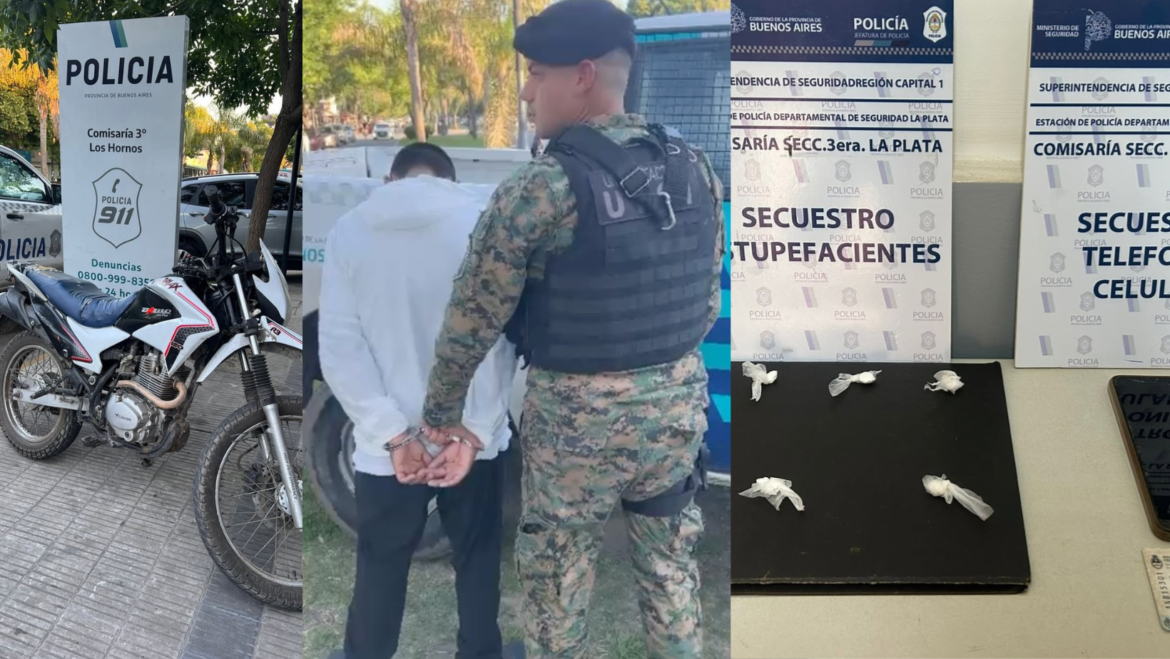 Detenido en Los Hornos con dosis de cocaína durante un operativo policial