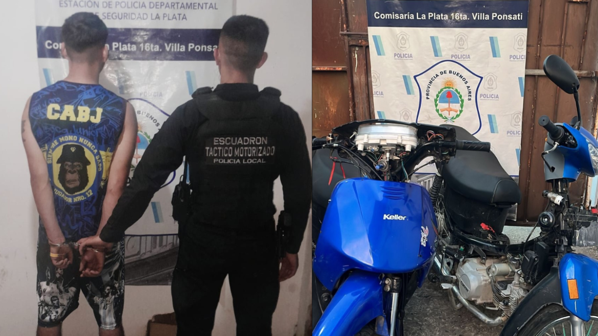 Persecución en Villa Ponsati: detuvieron a un motochorro y demoraron a dos menores armados