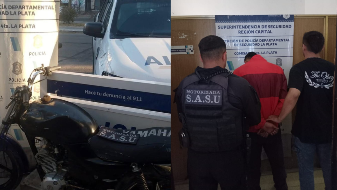 La Plata: arrestaron a un joven tras escapar de un control policial en moto robada
