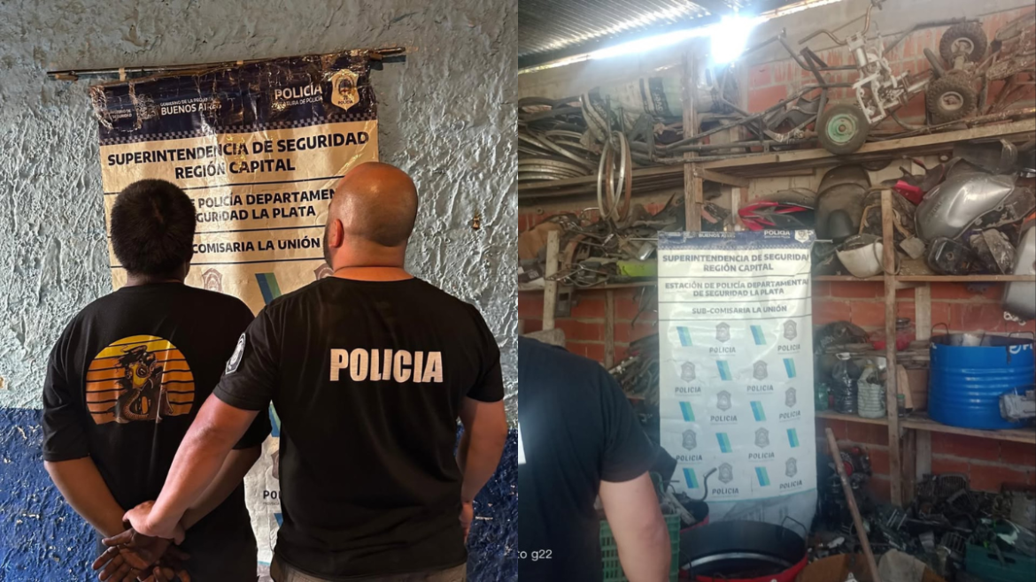 Clausuraron un taller clandestino en La Plata con motopartes robadas y un detenido