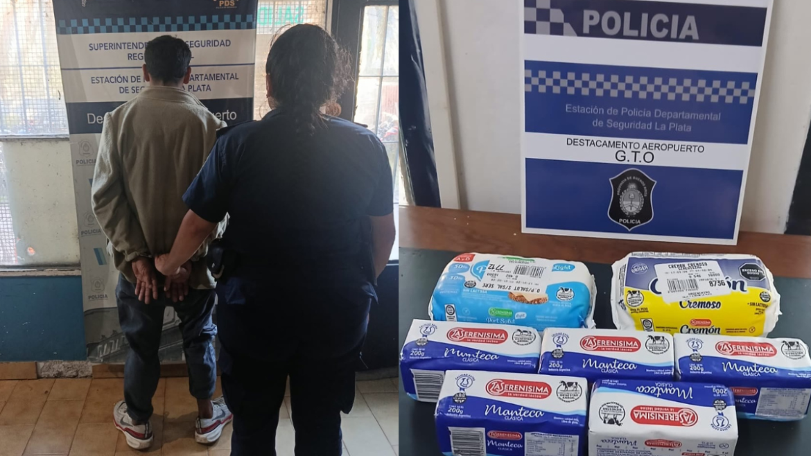 Detuvieron a un hombre por robar productos lácteos de un comercio en La Plata