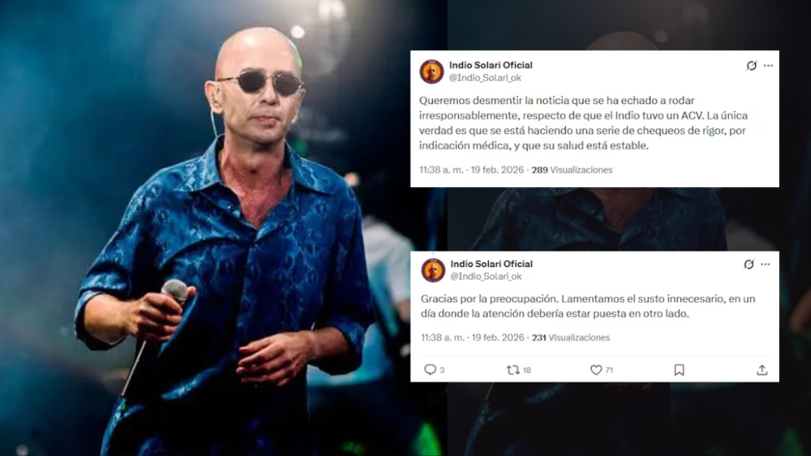 El Indio Solari desmintió que haya sufrido un ACV: “Lamentamos el susto innecesario”