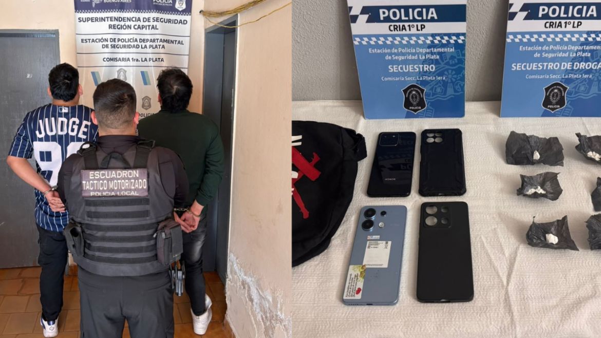 Cayeron dos hombres en moto con cocaína para la venta en un operativo en el centro platense