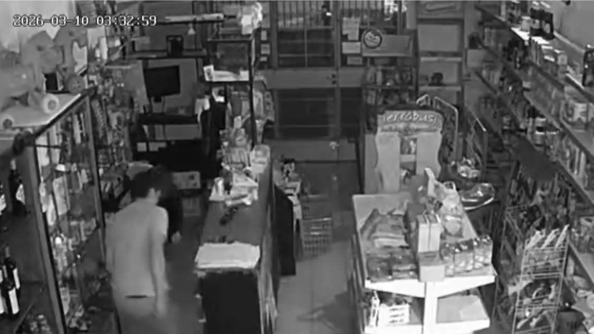 Entró a robar a un kiosco de Los Hornos y una cámara lo captó en pleno hecho