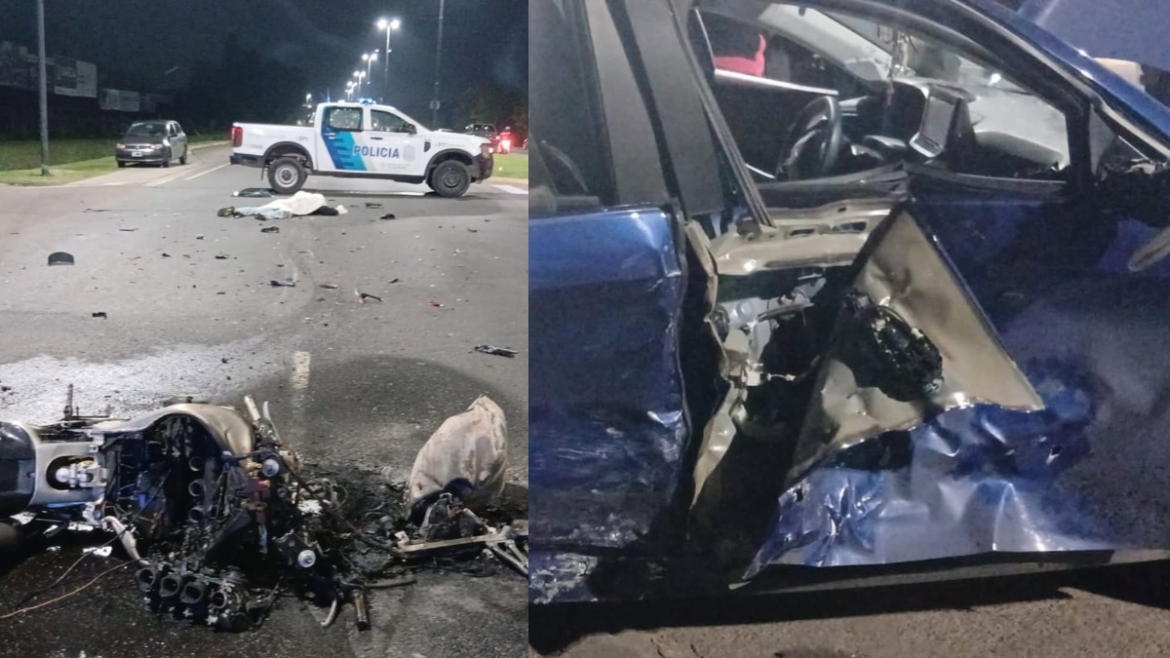 Tragedia vial en Camino Centenario: un motociclista perdió la vida tras un choque con un auto
