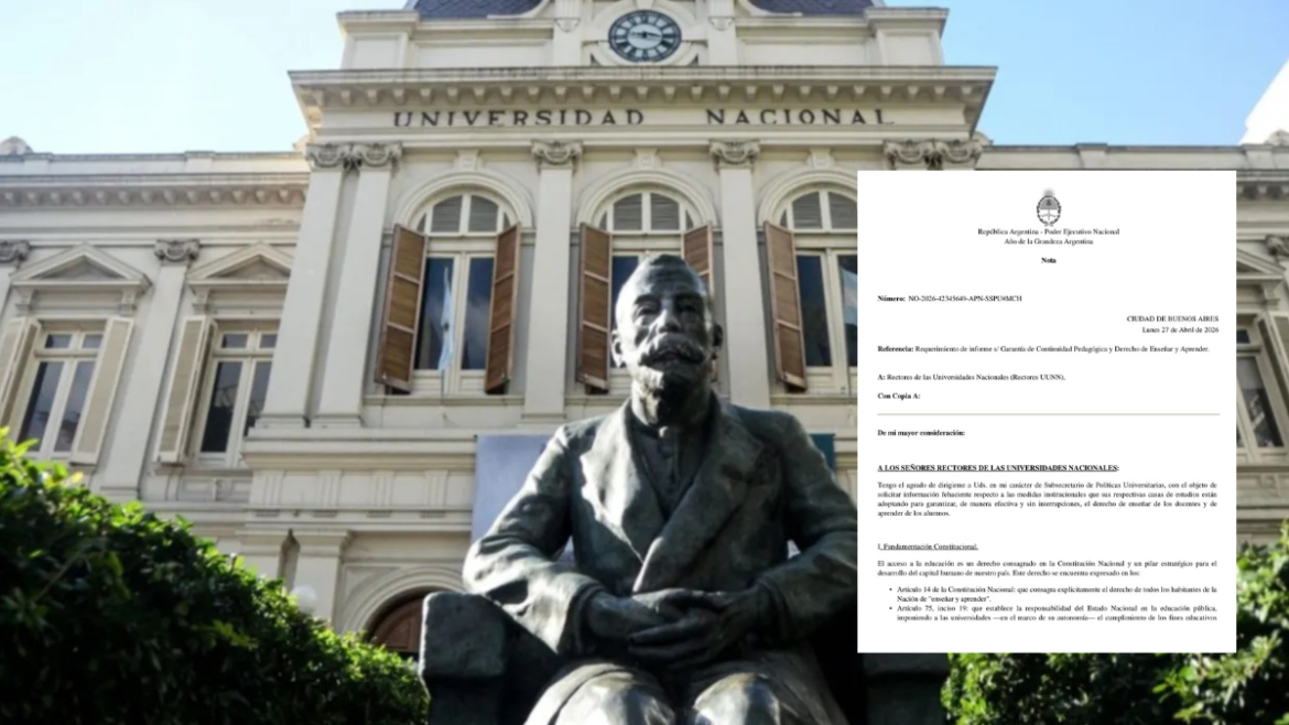 Documento oficial: la intimación del Gobierno a las universidades advierte posibles recortes fondos a quienes no garanticen las clases