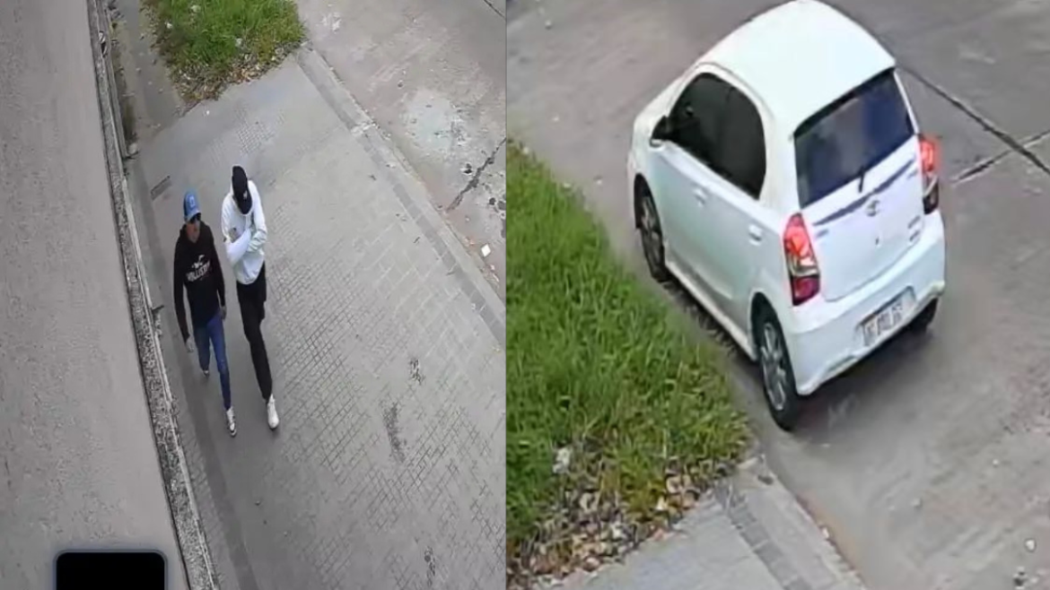 Entraron a robar, ataron a un padre y a su hijo y las cámaras captaron la fuga de los delincuentes