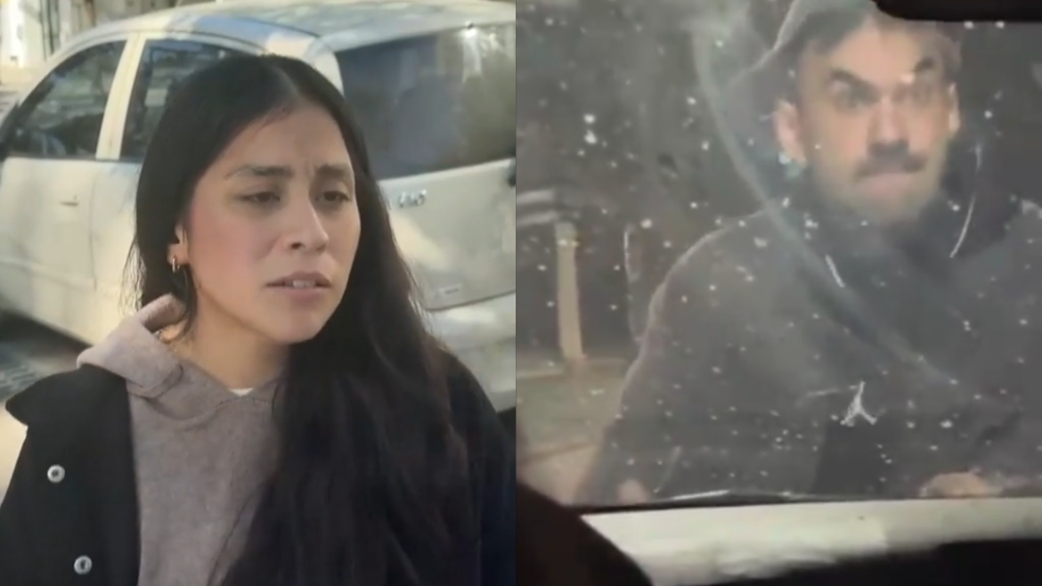 Video: pese a tener restricción perimetral, persiguió a su expareja y terminó colgado del auto “Sos mía o de nadie”