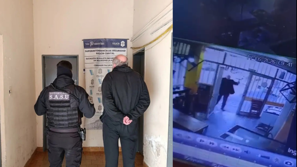 Un hombre de 71 años fue detenido en La Plata tras dañar una panadería y amenazar con un arma