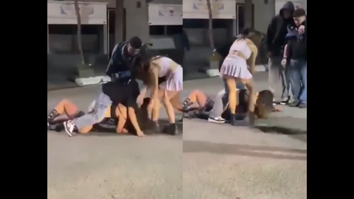 Video: una joven quedó internada tras una violenta pelea a la salida de un boliche