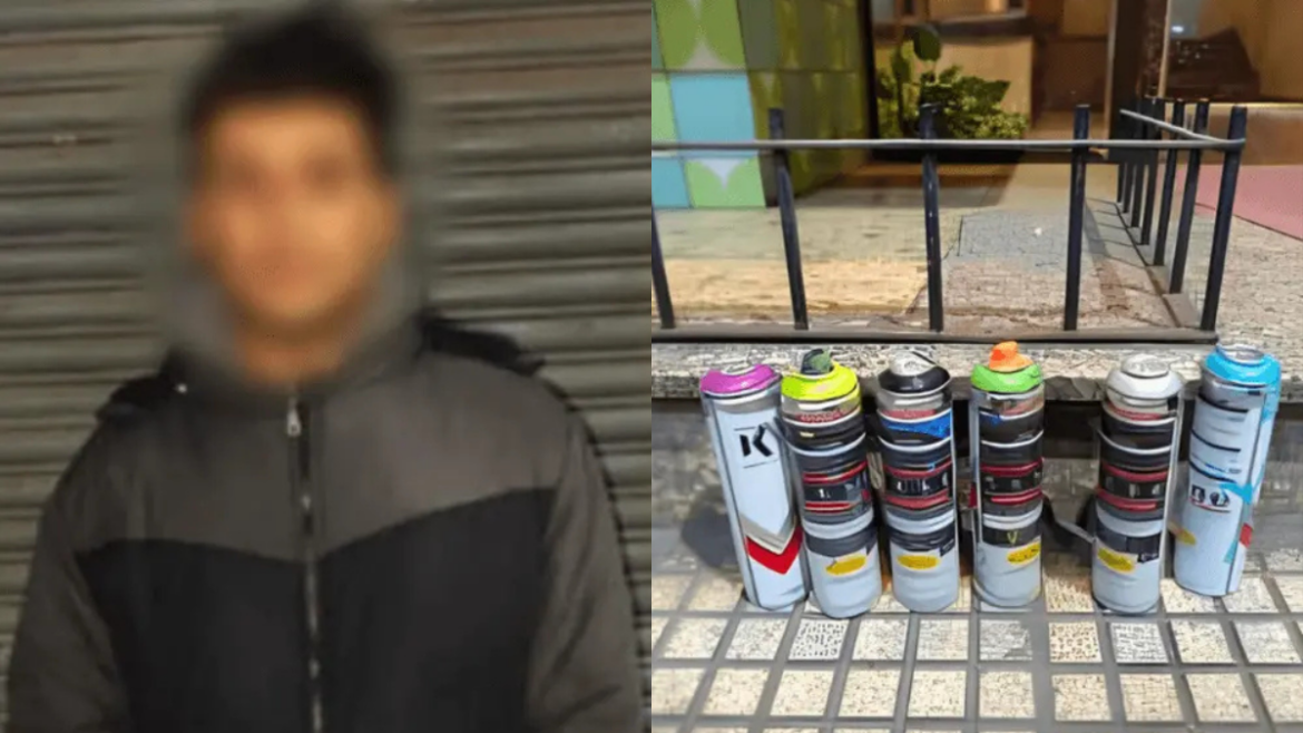 Detuvieron a un platense mientras realizaba pintadas en la sede de la AMIA