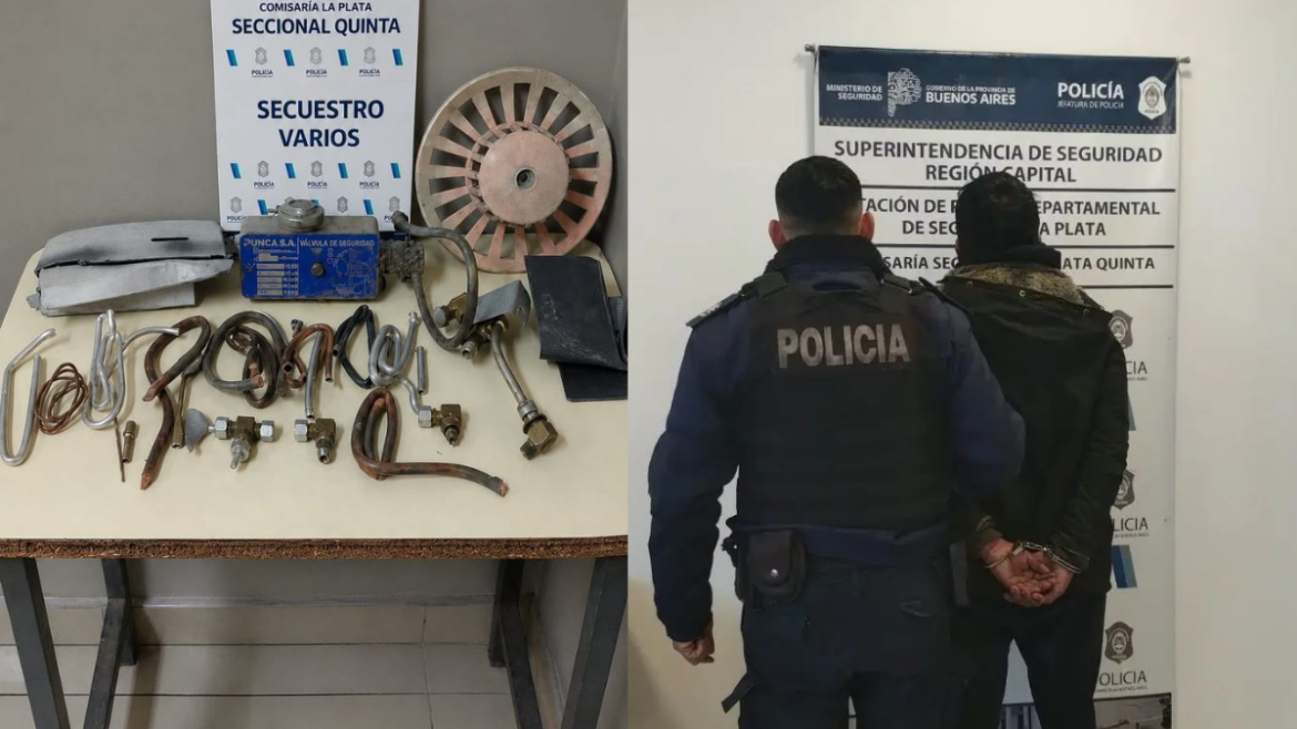 La Plata: detuvieron a un joven acusado de sustraer piezas de instalaciones de gas