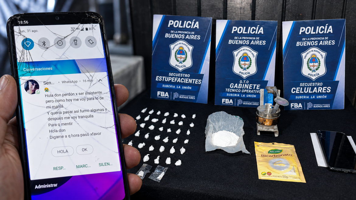 La Plata: usaba su casa como búnker y vendía cocaína “a pedido” por WhatsApp
