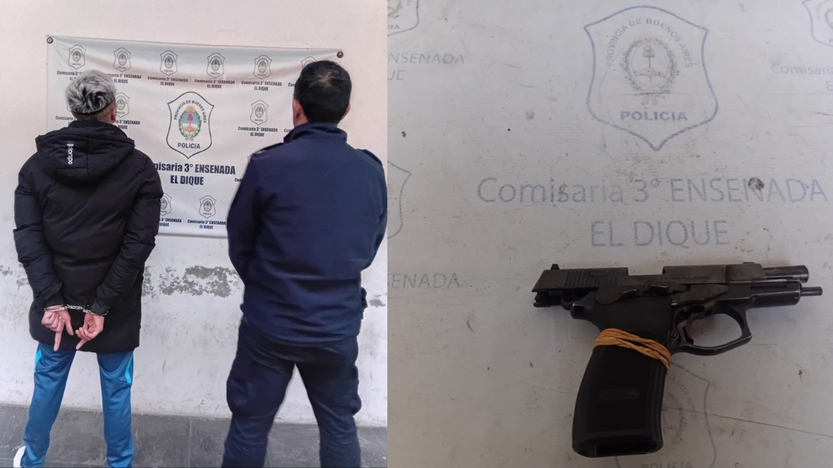 Punta Lara: detuvieron a un joven que viajaba en un DiDi con una pistola 9 milímetros y cocaína
