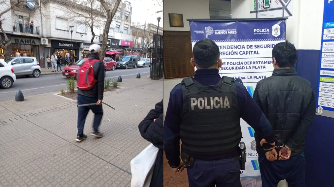 Videos: violento ataque en pleno centro comercial de La Plata: un hombre y una mujer que piden en el cajero resultaron heridos