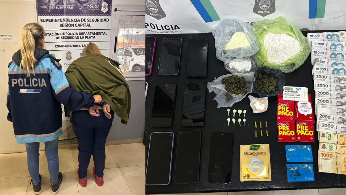 Allanamiento por amenazas en City Bell terminó con una mujer detenida y el secuestro de droga, dinero y municiones