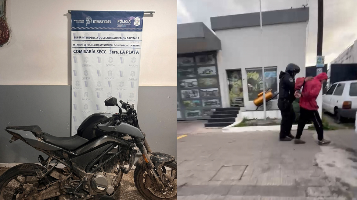 Aprehendieron a un adolescente de 16 años en Los Hornos tras una persecución en una moto robada