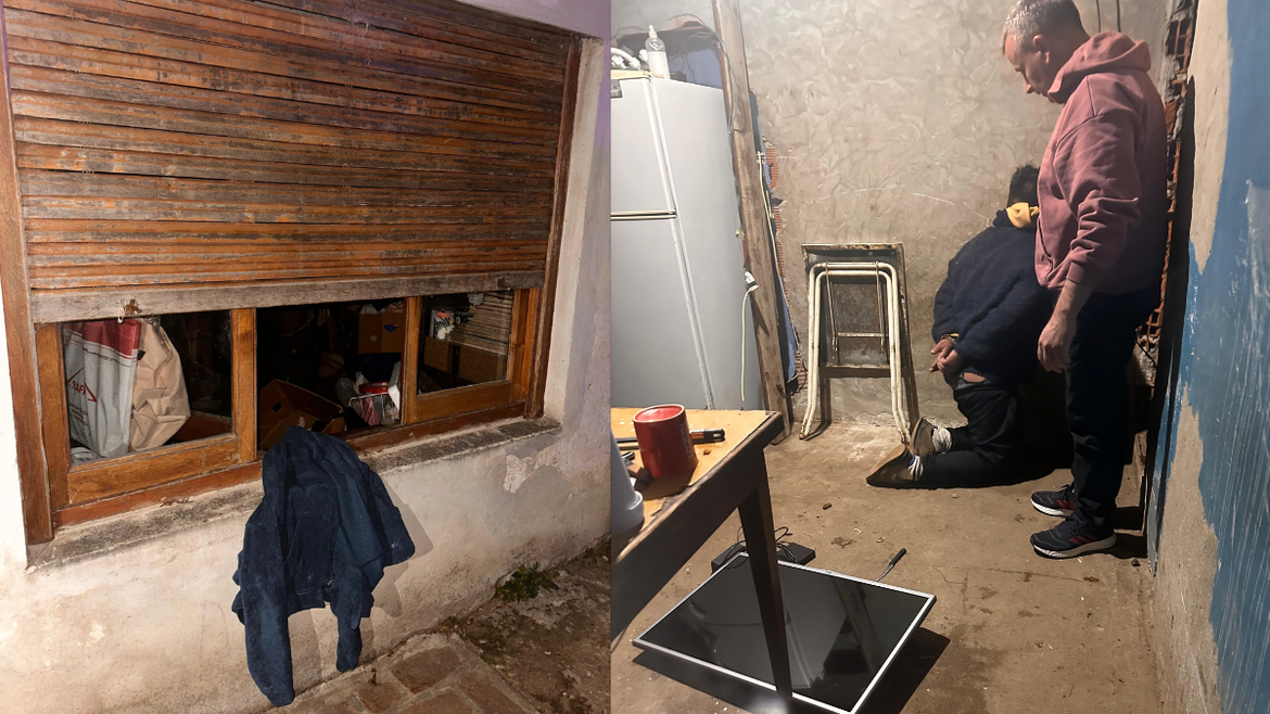 City Bell: lo sorprendieron con un televisor robado, escapó y atacó a policías con un cuchillo