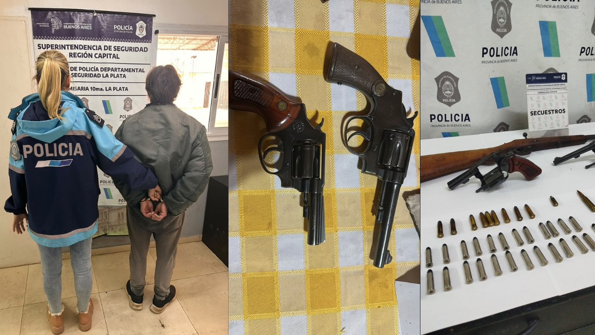 City Bell: detuvieron a un hombre tras una grave denuncia familiar y hallaron varias armas en su casa